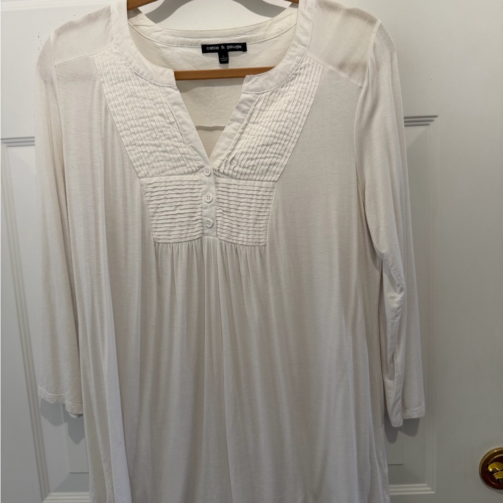 Flowy white tunic style top